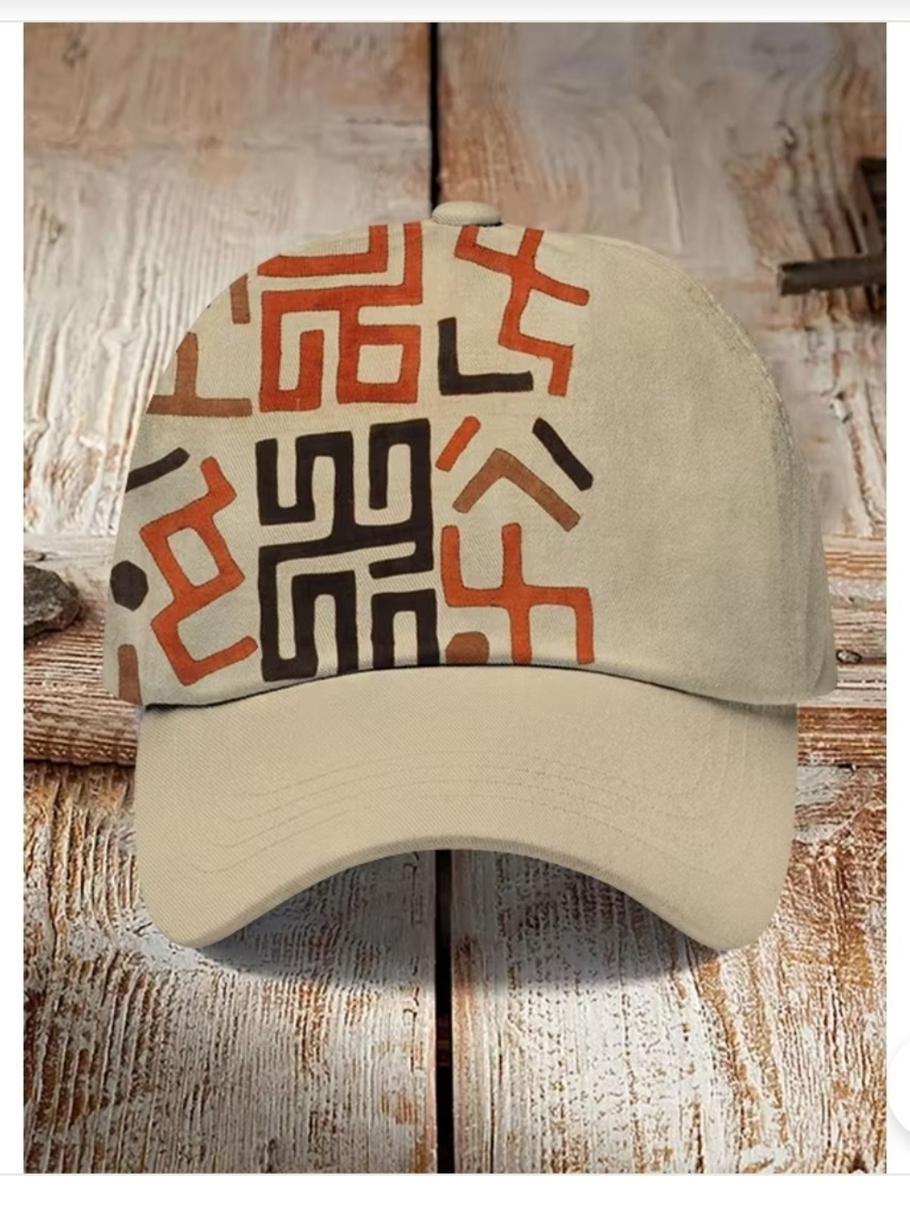 Beige Tribal Pattern Baseball Cap